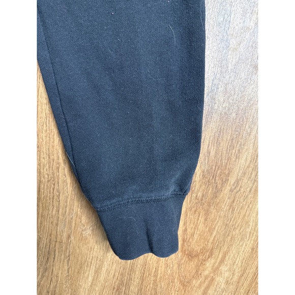 PINK Victoria's Secret Black Joggers Faux Leather Trim Love Pink Graphic Small - Picture 2 of 6